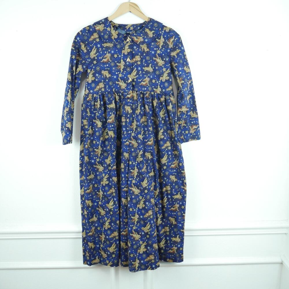 Vintage XS Jumpsuit 90s Celestial‎ Angels Whimsigoth Wide Leg Crop Witchy Stars